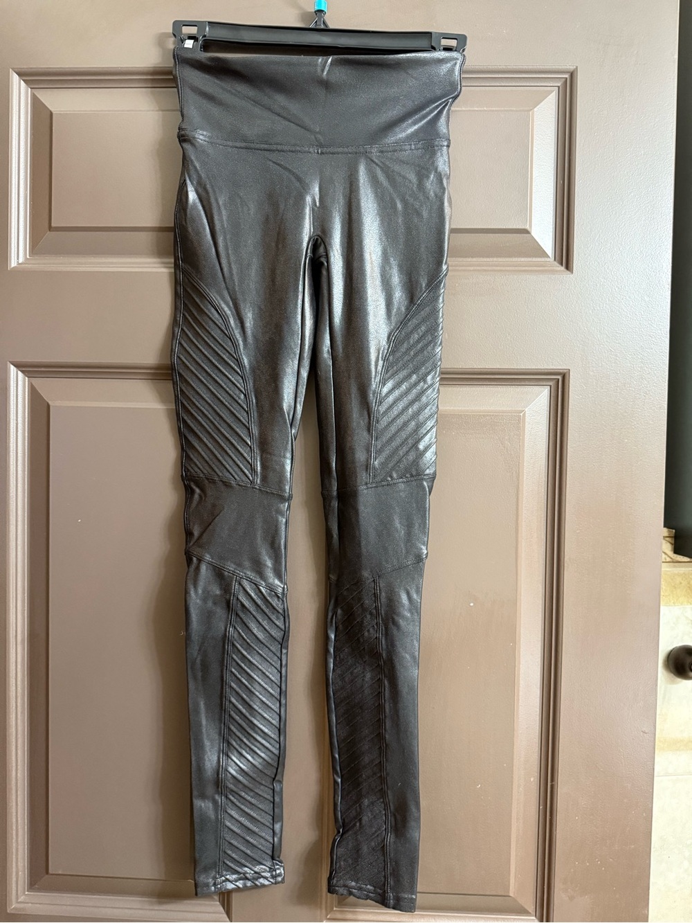 SPANX Black Faux Leather High-Rise Leggings